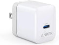 Anker PowerPort III 20W USB-C Fast Wall Charger – Compact Foldable Charger, White