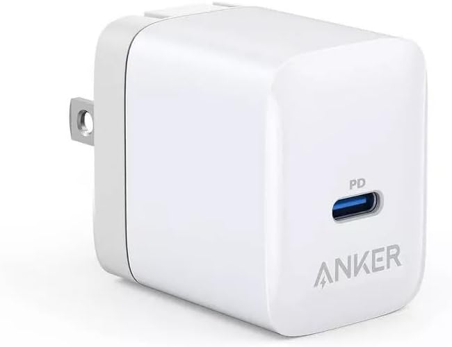 Anker PowerPort III 20W USB-C Fast Wall Charger – Compact Foldable Charger, White